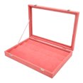 thumbnail image 4 of Vitrina de alfiler rosa, vitrina grande y elegante de madera maciza a prueba de polvo con ventana de vidrio para insignia de joyería, color rosa, 4 of 5