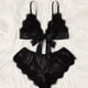 thumbnail image 1 of Conjunto de pijama de tres puntos con perspectiva sexy europea y americana, lencería de encaje con tirantes, 1 of 5