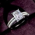 thumbnail image 4 of VOLALO 2pcs His and Hers Wedding Ring Sets Couples Engagement Rings Women and Men 925 Sterling Silver Cubic Zirconia Eight Hearts and Eight Arrows, 4 of 8