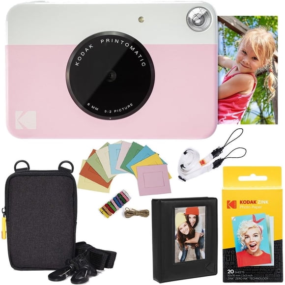 Papel zincado rosa para cámara instantánea Kodak Printomatic, 20 hojas