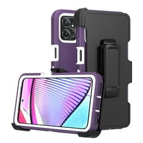 Aggxpf Motorola Moto G Power 5G 2023 Phone Case with Belt-Clip, 3 in 1 Military Grade Full Body Protection Phone Cover (Purple)