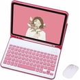 thumbnail image 1 of Funda con Teclado y Mouse para iPad 10ª Gen 10.9", Teclado Inalámbrico Desmontable (Rojo Rosado), 1 of 4