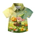 thumbnail image 5 of Favoffer Big Kid Boys Girls Button-Up Shirt Spring Summer St. Patrick's Day Print Pocket Breathable Collared School Uniform Top for School Daily Home Holiday Sizes 2-15Y, 5 of 7