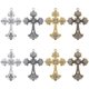 thumbnail image 1 of 1 caja de 8 dijes de diamantes de imitación de 4 colores, cruces a granel, dijes de rosario dorado, crucifijo de aleación de plata, dije gótico grande, 1 of 6