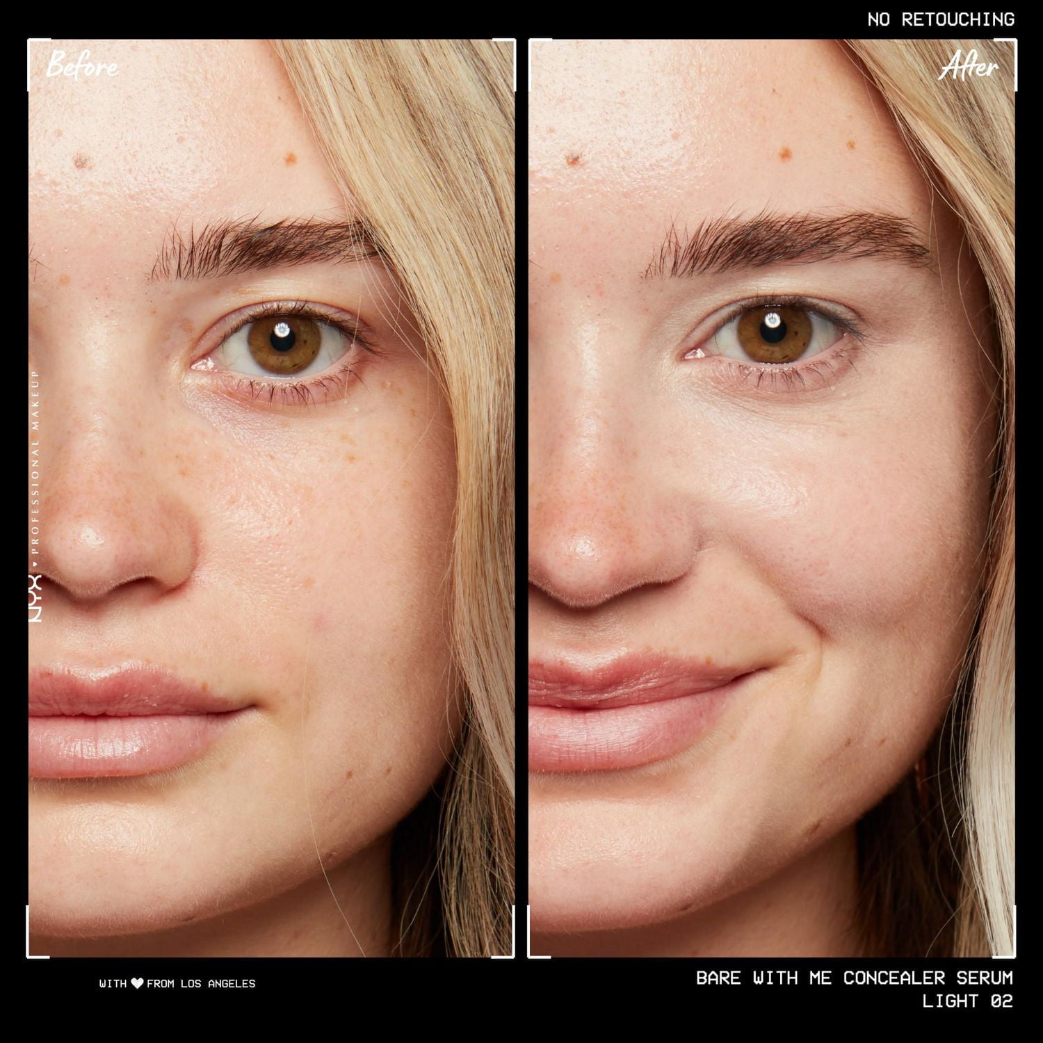 NYX Professional Makeup, Bare With Me, Serum Concealer, 24HR Hydration, Vegan Formula - 02 Light, 9.6mL, Vegan skincare serum concealer