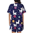 thumbnail image 3 of Rocae Lama in Space for Two Piece Sleepwear Pajamas Sets for Women Soft Short-Sleeved Pjs with Lounge Shorts 3X-Large, 3 of 9