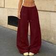 thumbnail image 2 of Resicozy Wide Leg Sweatpants for Women High Waisted Baggy Sweat Track Pants Drawstring Casual Lounge Pants with Pockets Wine M, 2 of 6