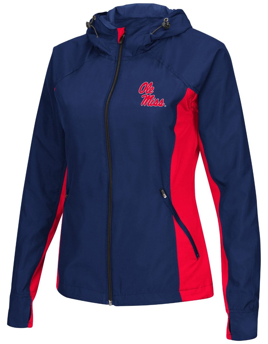 Mississippi Ole Miss Rebels NCAA Women's "Step Out" Full Zip Windbreaker Jacket by Colosseum