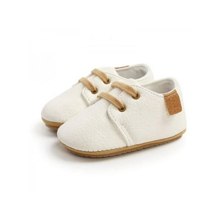 

Ochine Baby Boy High Grade PU Lace-up Non-slip Soft Sole Fashion Toddler Frist Waliking Shoes