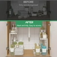 thumbnail image 5 of Under Sink Organizer 2 Packs, Pull Out Kitchen Sink Organizer, 2 Tier Slide Out Kitchen Organizers and Storage Bathroom Under Cabinet Storage Shelf, Transparent & White, 5 of 14