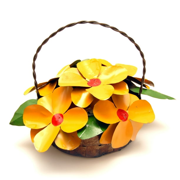 Rustic Arrow Yellow Daisy Basket Garden Decor Walmart Com Walmart Com