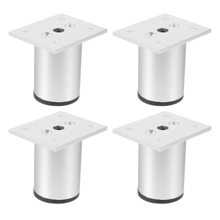 HEMOTON  4 Pcs Furniture Legs Adjustable Sofa Support Small Dresser Silver