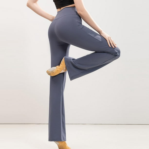 Women High Waist Foldover Yoga Pants Flare Wide Leg Leggings Fitness Gym  Trouser