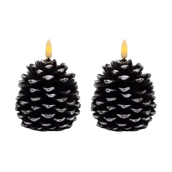 LumaBase Battery Operated Pinecone Candles - Set of 2