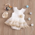 thumbnail image 2 of Coerni Baby Girls Carnival Birthday Outfit New Born Lace Tulle Romper Princess Tutu Dress Headband Photo Shoot Clothes, 2 of 9
