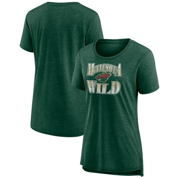 Women's Green Minnesota Wild Crash the Net Tri-Blend T-Shirt
