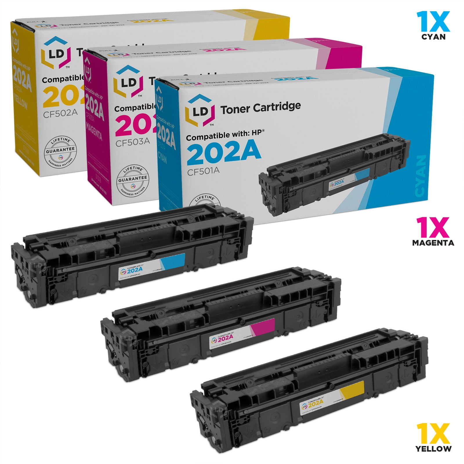 LD Compatible Replacements For 202A Toner Cartridges CF501A Cyan ld-compatible-replacements-for-202a-toner-cartridges-cf501a-cyan