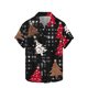 thumbnail image 4 of Blusa y camisa de manga corta con cuello vuelto para hombre Camisa de manga corta con estampado navideño para hombre Tops casuales con cuello vuelto Camisa Blusa Tops para hombre, 4 of 5
