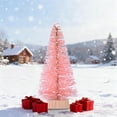 thumbnail image 6 of DAMAI Pink Mini Sisal Snow Frost Christmas Trees Bottle Brush, Miniature Trees Plastic Tabletop Trees Ornaments for Christmas Room Decor Home Table Top Decoration and Crafts, 6 of 7