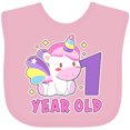 thumbnail image 3 of Inktastic 1 Year Old with Cute Unicorn Birthday Girls Baby Bib, 3 of 4