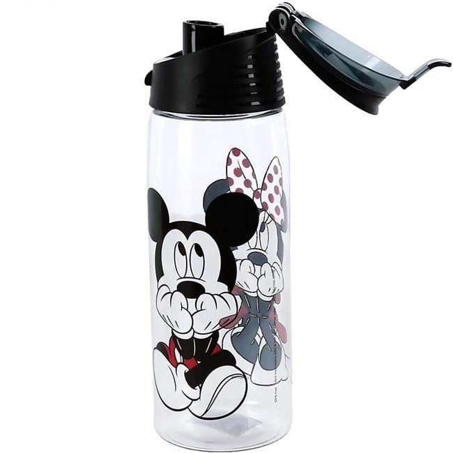Official Childrens Disney Mickey Mouse Flip Top Flask Water Drinks Bottle School 
