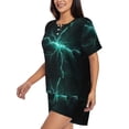 thumbnail image 2 of Fotbe Green Lightning Flash Print Pajama Set for Women 2 Piece Loungewear Short Sleeve Tops and Shorts Set Soft Sleepwear-Small, 2 of 7