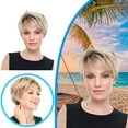 thumbnail image 4 of EKKIMIMI Short Wigs For Women Wig With Bangs For Women Glueless Wigs Wavy Synthetic Wigs Frontal Wig Party Wigs, 4 of 8