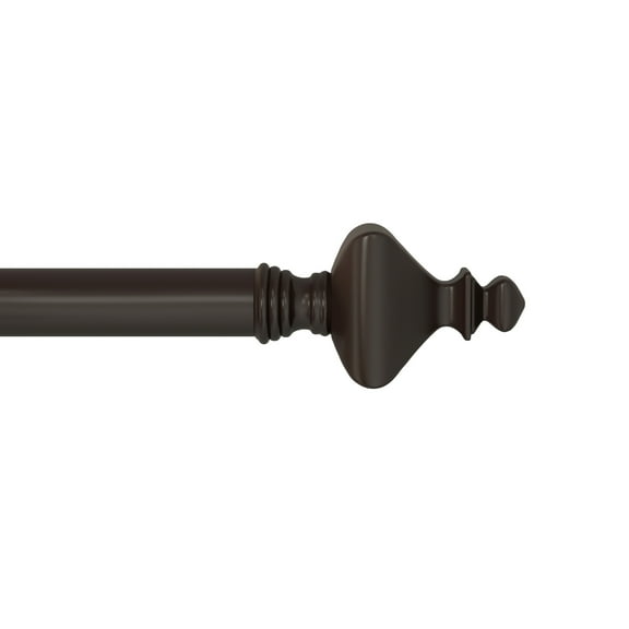 Lavish Home 1-inch Curtain Rod with Turned Finials for Windows 66-120" (Bronze)