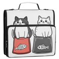 thumbnail image 5 of FORMRS Zipper Binder with Shoulder Strap 2-inch Ring 500 Sheet Capacity File Bag, Black Chubby Cat, 5 of 5