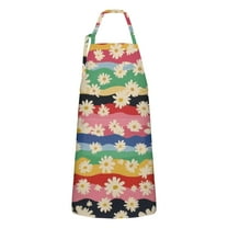 Pioneer Flower Floral Print Pattern Apron-Garden Aprons for Women with Pockets-Cotton Linen Waterproof Kitchen Cooking Gardening Aprons Adjustable for Kitchen,Cooking,BBQ and Salon 33x27 Inch