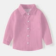 thumbnail image 5 of Tao Tao Boys' Long Sleeve Dress Shirts Classic Collared Button-Down Tshirt Solid Cotton Top with Chest Pocket Pink 7 Years, 5 of 6