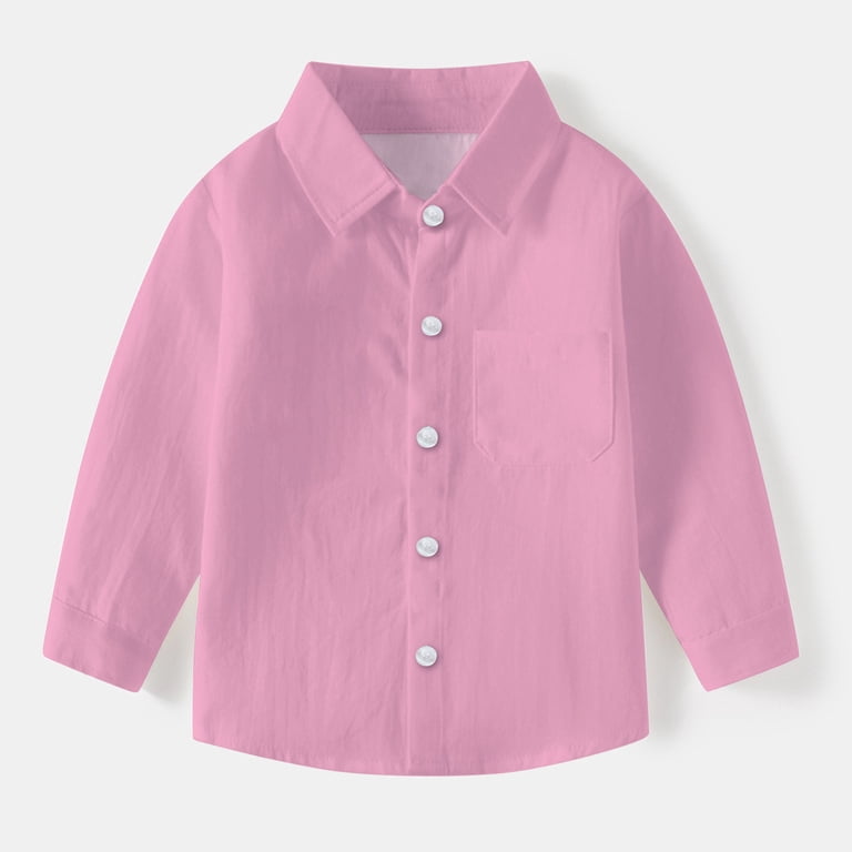 Lenpel Toddler Boys Girls' Dress Shirts Long Sleeve Button down Solid Color  Formal Clothes Casual Fall Outfits - Walmart.com