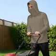 thumbnail image 4 of Mrmaere Men's UPF 50+ Sun Protection Hooded T-Shirt with Face Mask Pullover Long Sleeve Outdoor Top Khaki L, 4 of 7