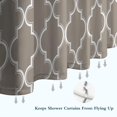 thumbnail image 6 of Brown Geometric Quatrefoil Pattern Shower Curtain 72"x84" ,Bathroom Decorative Shower Curtains Set with 12 Hooks,Modern Waterproof Washable Shower Curtain, 6 of 6