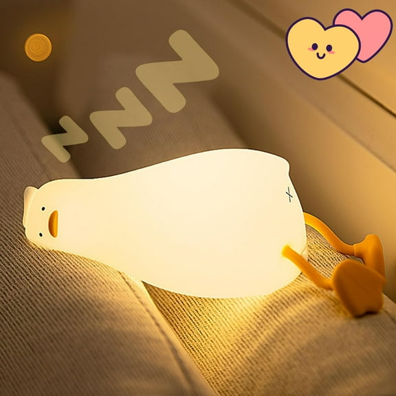 Ducky Lay Lamp,Duckylay Duck Lamp Bunny,Big Face Rabbit Silicone Night Light,Led Squishy Ducks Light,Rechargeable Silicone Dimmable Nursery Nightlight,Bedside Lamps for Breastfeeding,Touch (Duck)