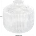 thumbnail image 3 of DecMode 8" Short Round Ribbed Fluted Glass Vase, 3 of 13
