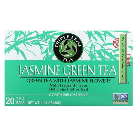 Triple Leaf Tea, Jasmine Green Tea, Beneficial Everyday Tea, 20 Tea Bags