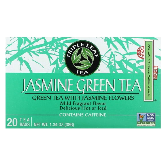Triple Leaf Tea, Jasmine Green Tea, Beneficial Everyday Tea, 20 Tea Bags