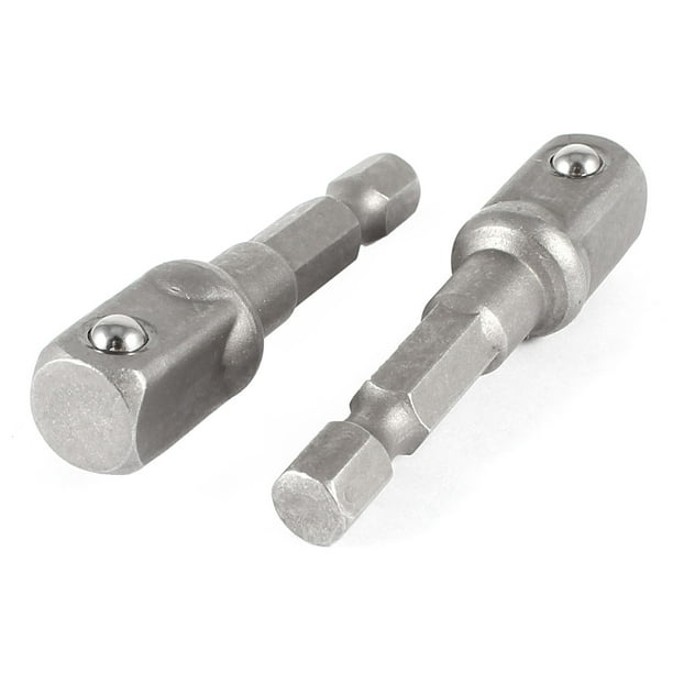 Juego de adaptadores de socket de cambio rápido de 1/4" Hexagonal a 3/8" para taladro/atornillador de impacto de 2 piezas