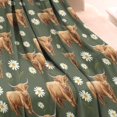 thumbnail image 3 of Green Highland Cow Daisy Pattern Blanket,Comfortable Soft Lamb Wool Throw Blanket,All Season,Warm Lightweight Blankets for Sofa Bed Couch Living Room Chair,30"x40", 3 of 4