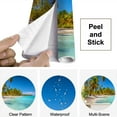 thumbnail image 4 of Peel and Stick Wallpaper Waterproof Tropical paradise idyllic caribbean beach palm trees Punta Cana Saona Wall Mural Decor Self Adhesive and Removable 69in x 98in, 4 of 8