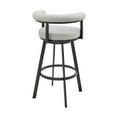 thumbnail image 4 of Armen Living Nolagam 26" Metal & Faux Leather Counter Stool in Black/Light Gray, 4 of 7