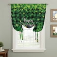 thumbnail image 2 of St. Patrick's Day Balloon Curtains 63 Inch Length for Living Room/Bedroom, Spring Lucky Shamrocks Green Gnomes Plaid Rod Pocket Privacy Door Curtains Decorative Tie Up Shade for Window 52"x63", 2 of 8