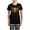 With Checker Pant, variant on - Samurai Cat Women's Dark Pajamas - Women's Short Sleeve Print T-Shirt and Pants Dark Cotton Pajama Set