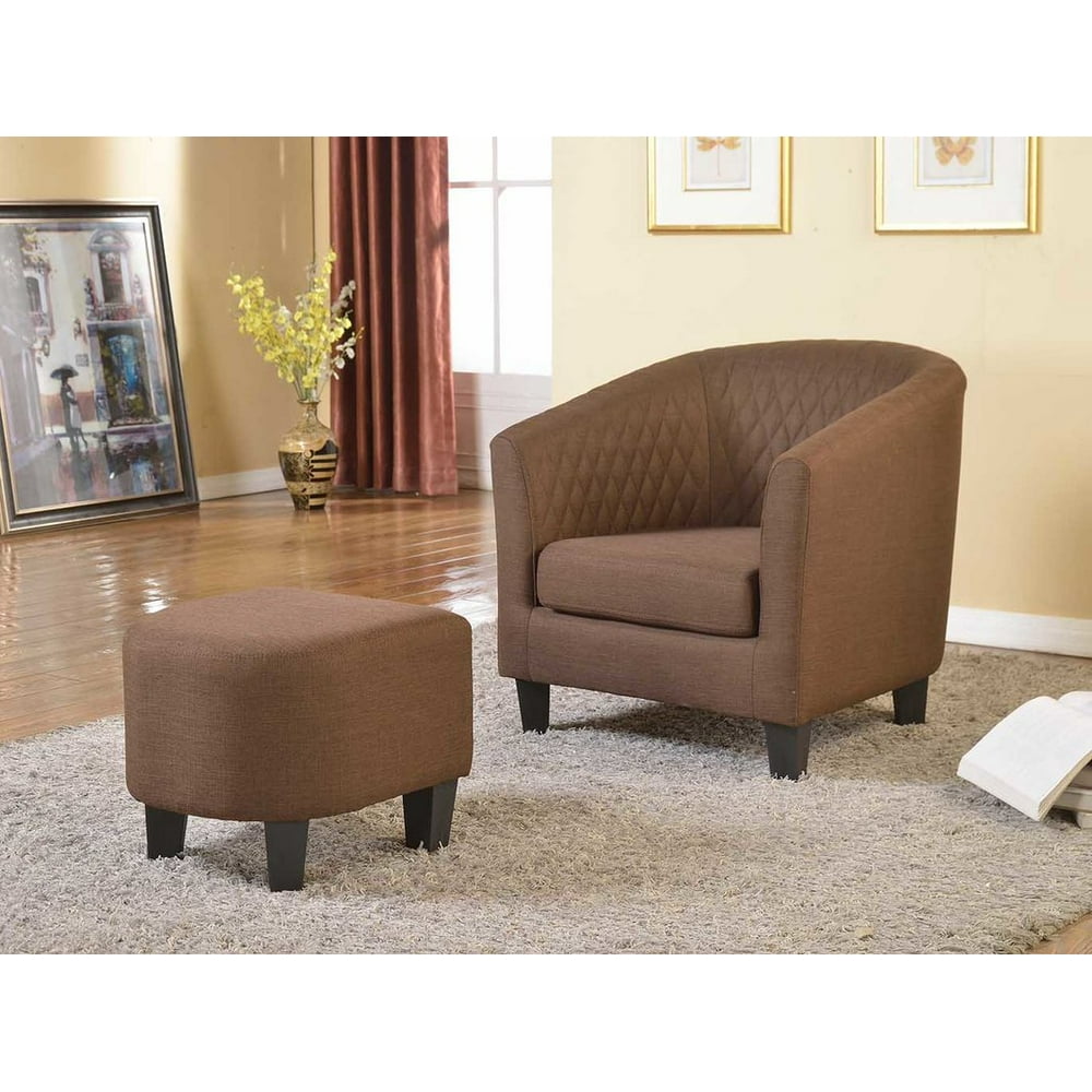 US Pride Furniture Colombia Accent Chair with Ottoman, Brown Walmart