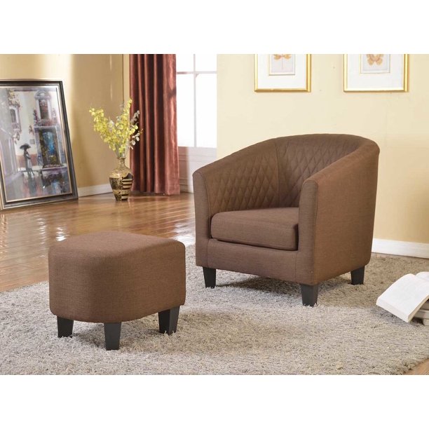 US Pride Furniture Colombia Accent Chair with Ottoman, Brown Walmart