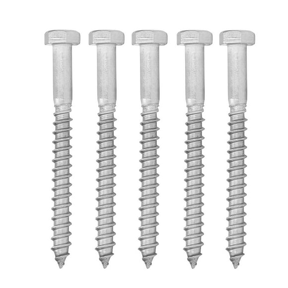 Self Tapping Screw, 304 Stainless Steel Neat Hex Lag Screws DIN571 Standard Durable for Carpentry