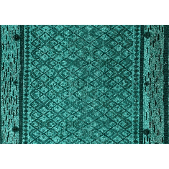 Ahgly Company Indoor Rectangle Abstract Turquoise Blue Modern Area Rugs, 3' x 5'