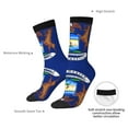 thumbnail image 6 of Women Crew Graphic Print Tube Socks Michigan Flag Pattern Design Ladies Socks, 6 of 7