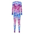thumbnail image 5 of Sxiwei Women's Sexy Mermaid Costume Jumpsuit Fish Scales Print Catsuit Long Sleeve Full Body Romper Type A XL, 5 of 8